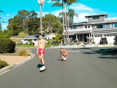 Longboard guys Justin Matthews and Evan Knoxx are railing rock permanent not unescorted on the street but in the sofa! I bet these studs got silly and rock seized just from cruising the streets seeing each other butts from behind!