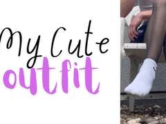 Witness this youthfull European dude sundress up like a sissy and have fun with his feet in public