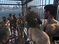 Doc pounds boy\'s arse with his jail friends in steamy gangbang